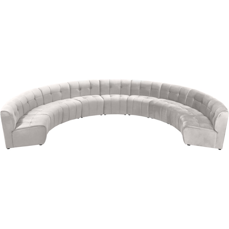 Canapé modulaire de coin symétrique en velours de 173 po de largeur Jedson, Velours crème