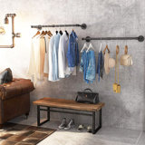 Jafr 36.2'' Metal Wall Mounted Clothes Rack