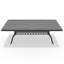 8 repas: 9 fonte d'aluminium avec chaises pivotantes et table rectangulaire, structure noire, coussins, sièges ergonomiques 8 noirs, résistance aux hautes températures, coussins de siège élégants