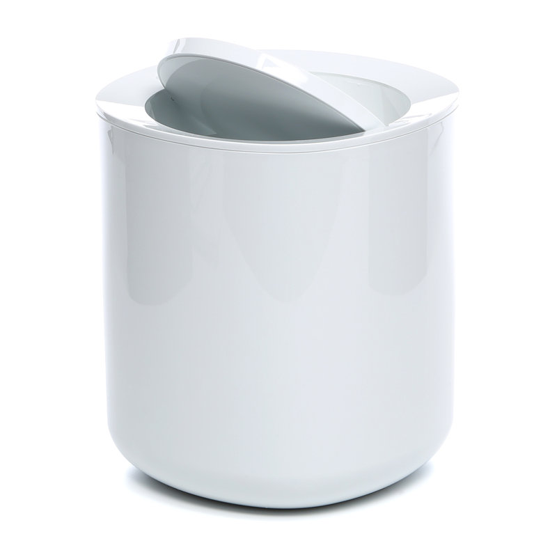 Minimalist White Plastic Bathroom Waste Bin