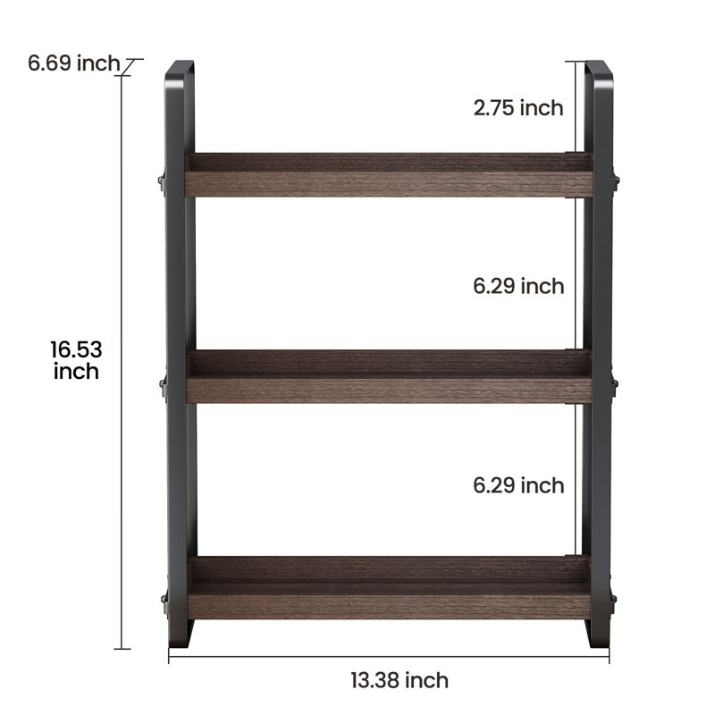Organisateur de comptoir de salle de bain, organisateur de comptoir de salle de bain, tablette de comptoir, rangement de comptoir, rangement et rangement, étagère à maquillage, chariot d'évier (brun à 3 niveaux)