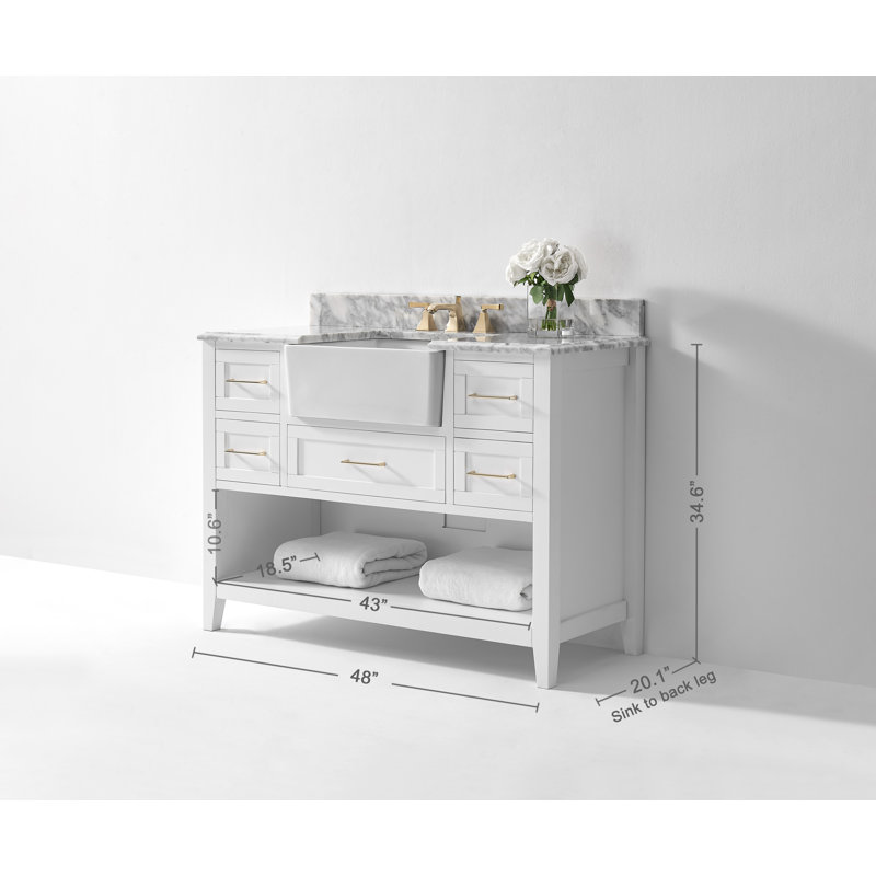 48'' W Single Vanity, White