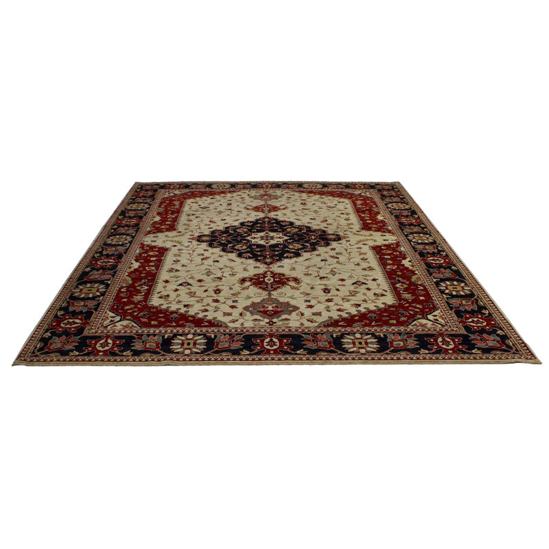 8x10 Navy and Ivory Turkish Oushak Rug