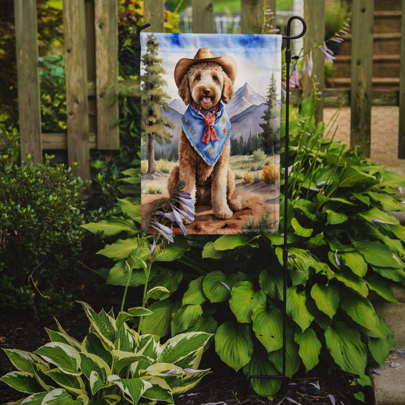 Drapeau Cowboy Welcome Garden, Labradoodle