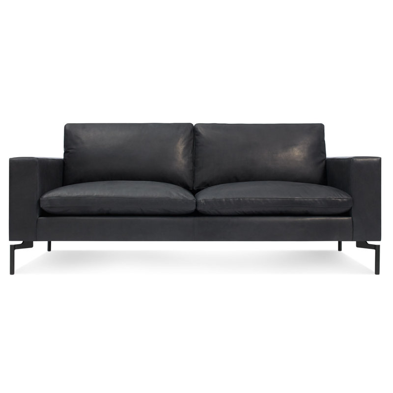 New Standard Sofa, Granite Genuine Leather, 32" H x 78" W x 35" D
