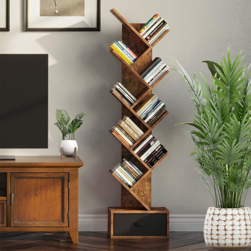 Shelf Tree Bookshelf, (9 Shelves) 58.70"H x 14.96"W x 8.15"D