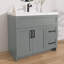 Armoire de meuble-lavabo autoportant de 36 po x P 21,5 po x H 33,5 po avec 2 portes et 2 tiroirs gris 