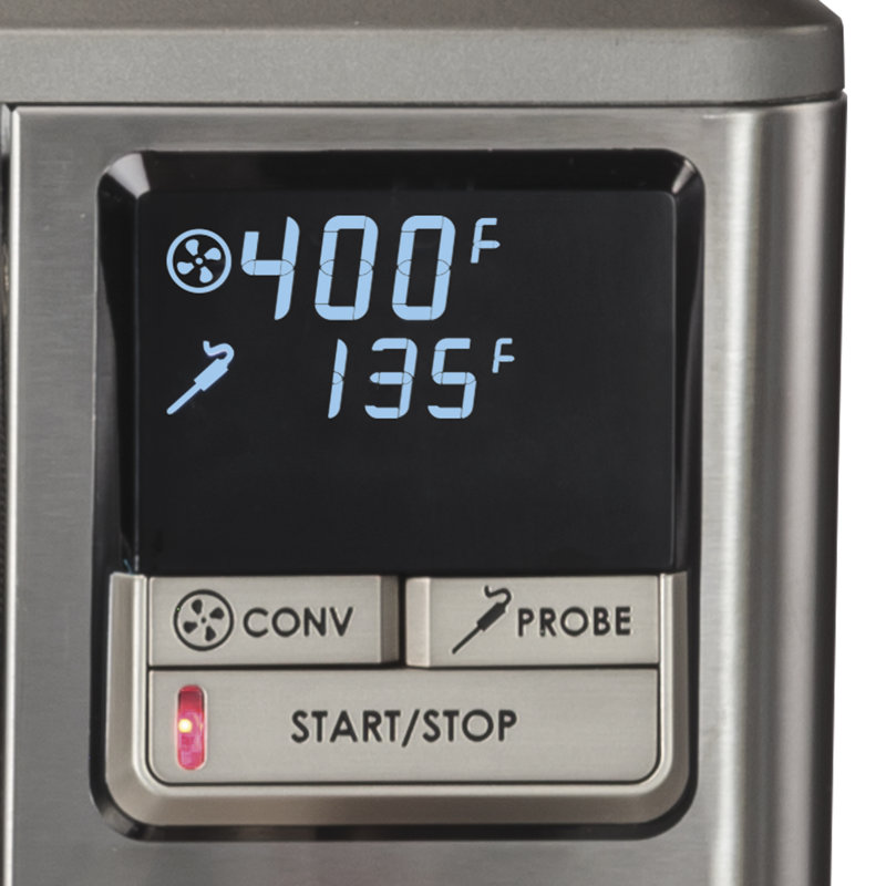 Wolf Gourmet Elite Digital Countertop Convection Toaster Oven with Temperature Probe, Red Knobs