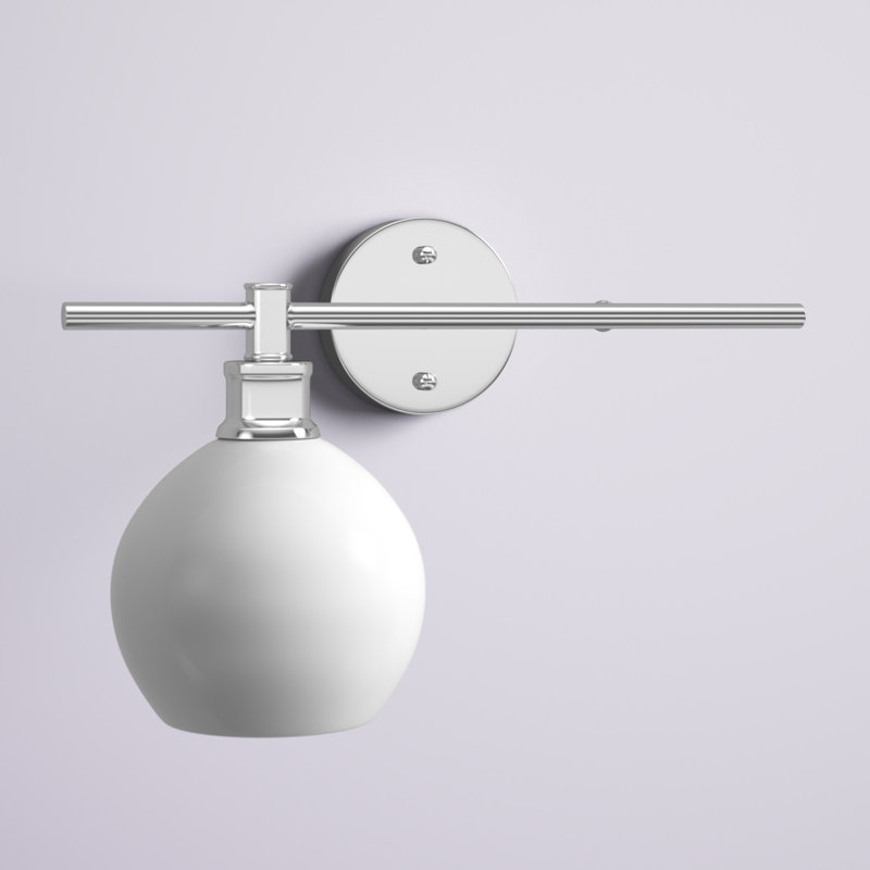 Drinkard Dimmable Bath Sconce, Chrome, Frosted White