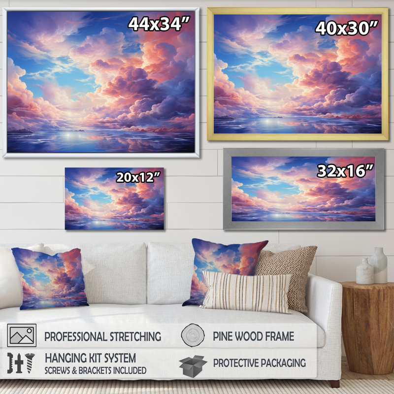 «Clouds Whimsical Wisps I», reproduction d'art sur toile, H 12 po x l 20 po x P 1 po, Toile tendue