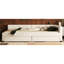 Grand lit tapissier avec fonction de chargement et 2 tiroirs ovales, plateforme en lin beige-822938946