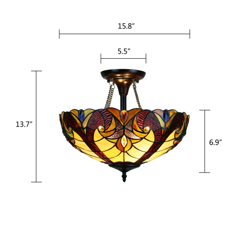 Plafonnier semi-encastré 2 lumières 15,8 po