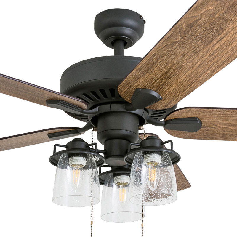 Arlea 52" Ceiling Fan with LED Light, Standard No Remote