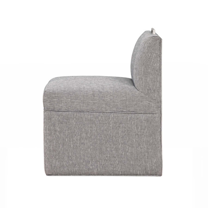 Chaise rembourrée moderne gris cendré Della, durable et facile à nettoyer avec une assise confortable et une mobilité douce