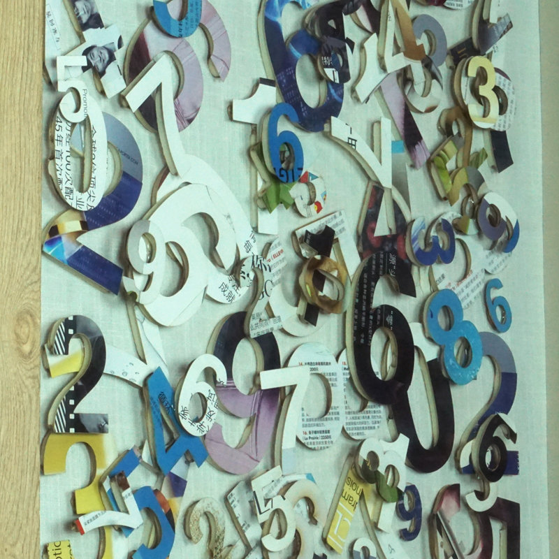 Décoration murale boîte-cadre Numbers cutout