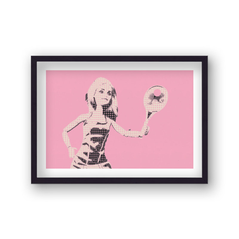 Pink And White Barbie As Tennis Player Circles by Vouvart - Single Picture Frame Print