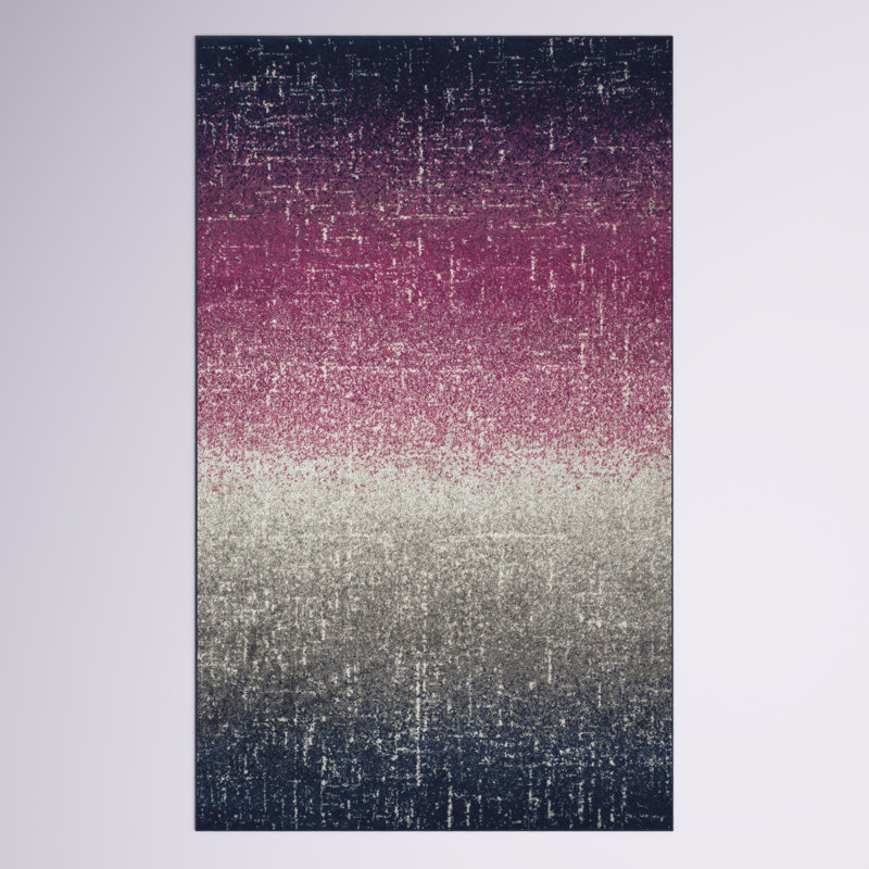 Christa Fuchsia/Navy Area Rug, Rectangle 3' x 5'