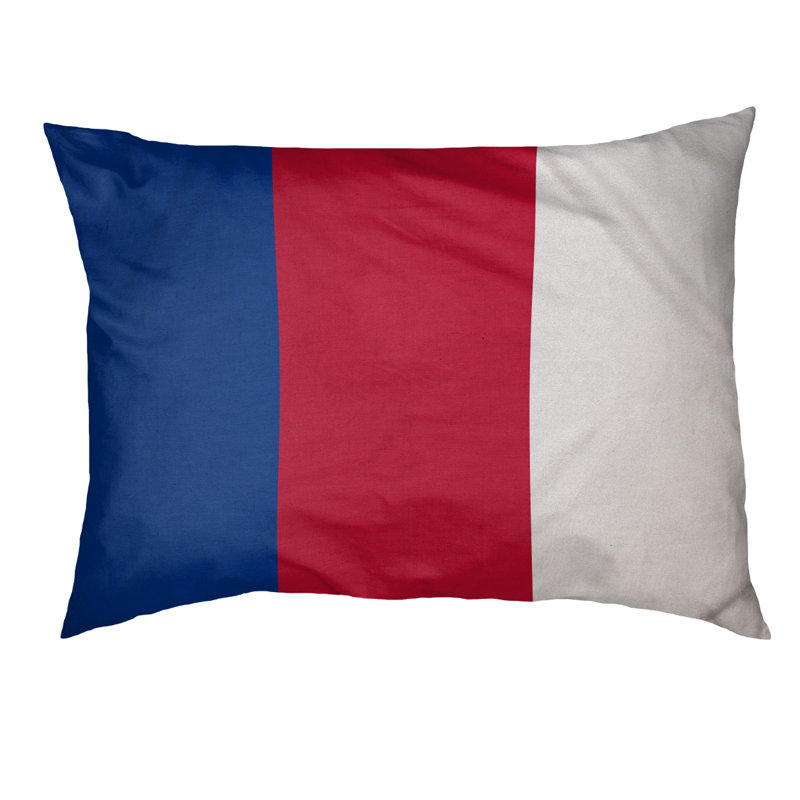 Coussin Louisville, Très grand (l 50 po x P 40 po x H 7 po), Bleu / rouge / blanc