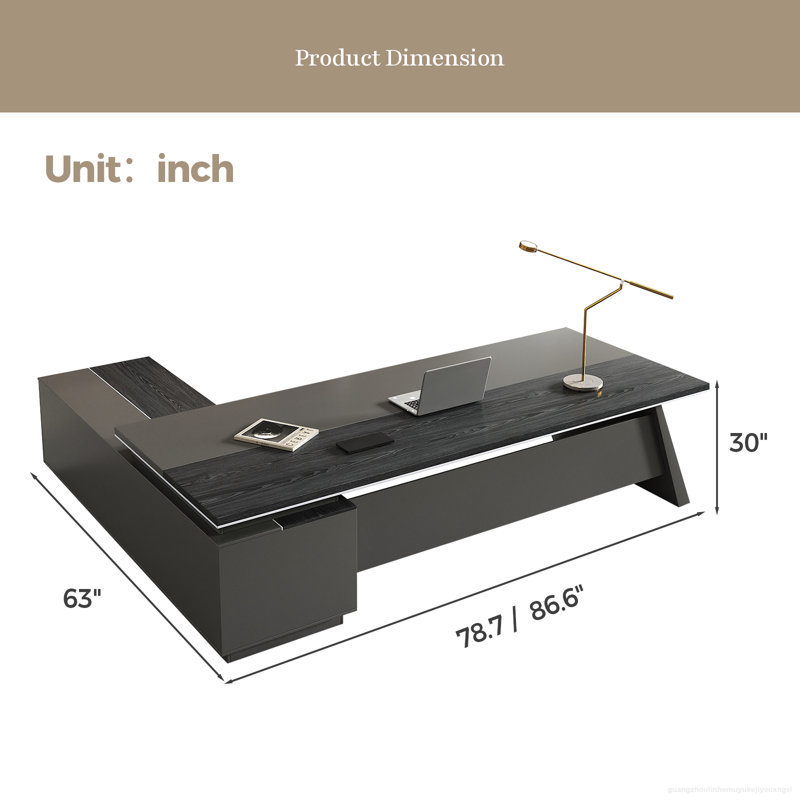 Bureau ergonomique Premium Premium, H 29,92 po x l 86,61 po x P 62,99 po, Retour à droite