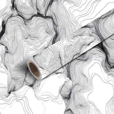 Papier topographique auto-adhésif auto-adhésif et amovible 17,7 po x 118 po (45 x 300 cm)