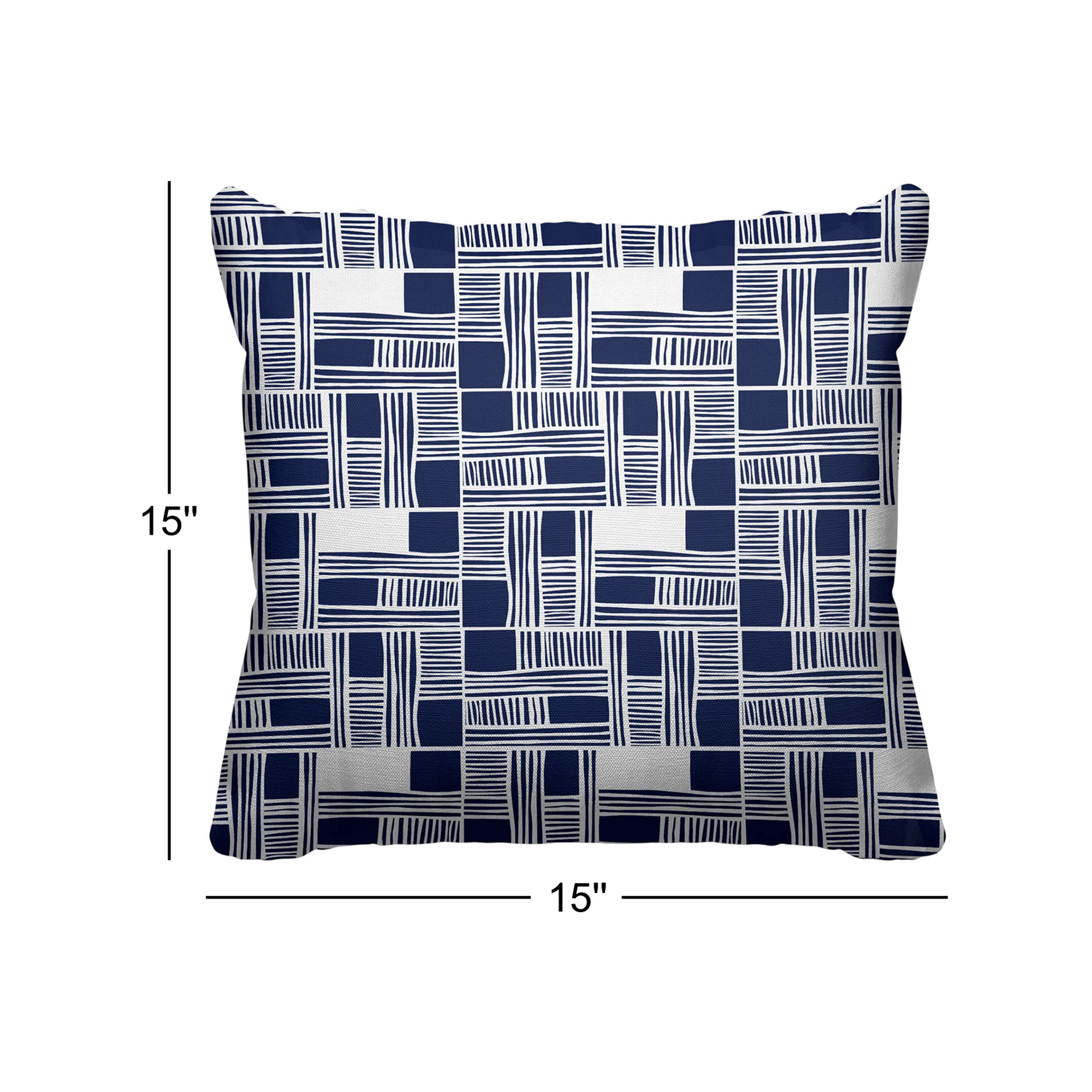 Kapri Indoor/Outdoor Throw Pillow, 15" x 15", Blue, Square