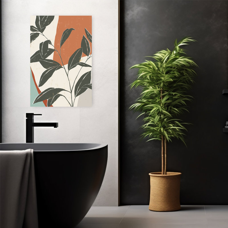 «Cutout Leaves II Minimalist Modern Organic Nature Landscape Art», H 24 po x l 16 po