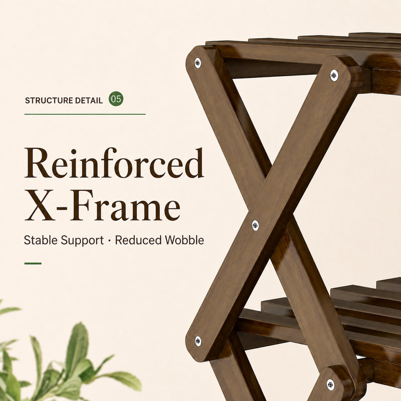 Bamboo Foldable Shelf Color, Brown