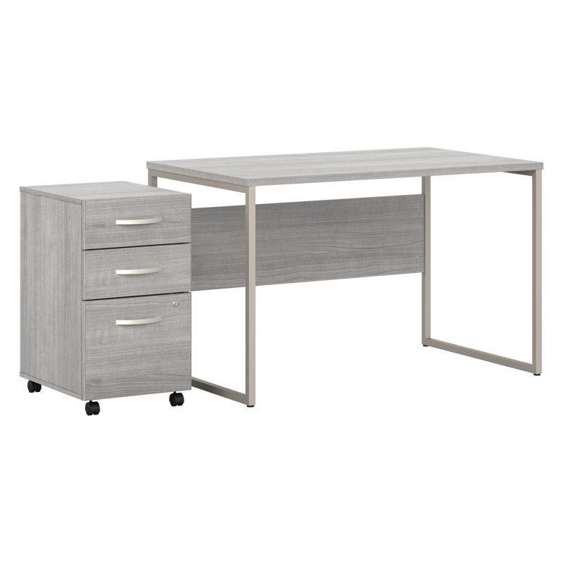 Hybrid Desk, Light Gray, 29.91" H x 47.6" W x 29.37" D