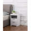 Table de chevet avec station de charge, table de bout à 2 tiroirs, table de bout en bois avec tiroir et tablette d'ouverture, table d'appoint pour chambre à coucher, blanc-970465566