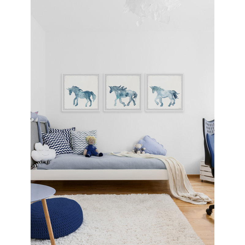 Drew Unicorn Legend, ensemble de 3 œuvres d'art encadrées, H 12 po x l 12 po x P 1,5 po