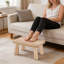 Wooden Low Stool Change Shoes Footstool Rectangle Small Bench for Living Room-526542651