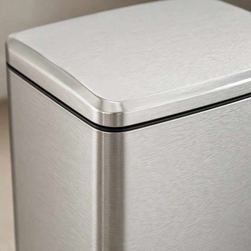Poubelle à pédale de 55 litres (14,55 gallons) en nickel brossé avec couvercle à fermeture douce et seau intérieur amovible