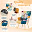 Chaise avec accoudoirs à dossier haut moderne, fauteuil de lecture en patchwork coloré (ensemble de 2)-1454791270