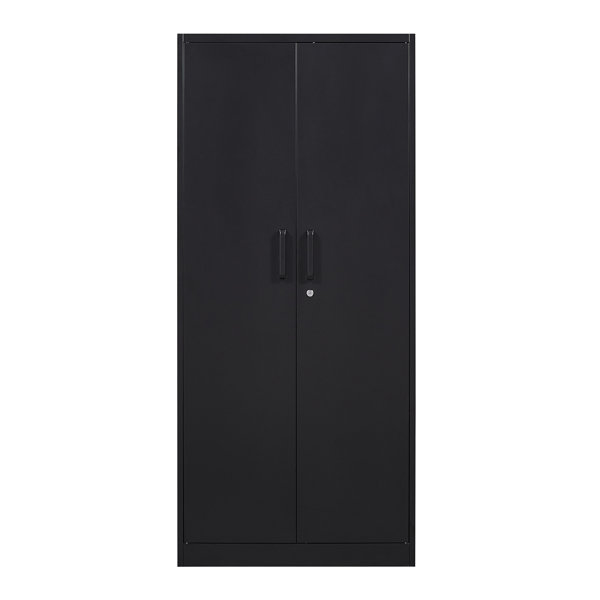 Ram Quality Products Prestige Utility 3 Shelf Lockable Storage Cabinet, Black