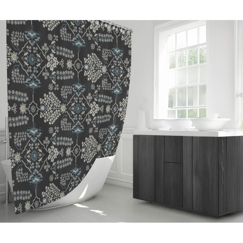Rideau de douche Zoey, Gris anthracite