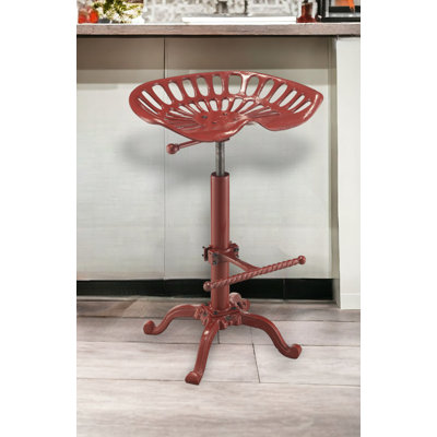 Chaise de bar réglable en fer rouge 23 po
