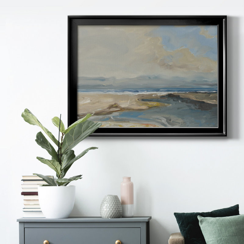 Lincoln Beach, Papier avec cadre noir, H 18,5 po x l 24,5 po x P 1 po, Pas de tapis