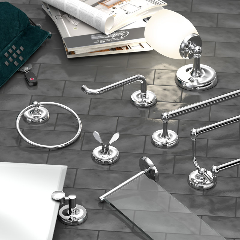 Miroir de salle de bain mural avec cadre Designer II | Miroir pivotant et biseauté, H 33 po x l 29 po, Chrome