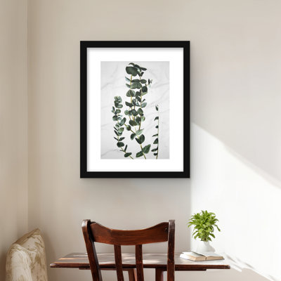 Eucalyptus Stems - Floral Green Framed Matted Print Decor