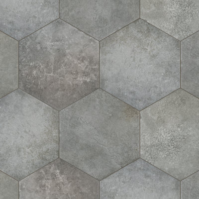 Carreau de porcelaine aspect pierre Hex 7 po x 8 po Heritage