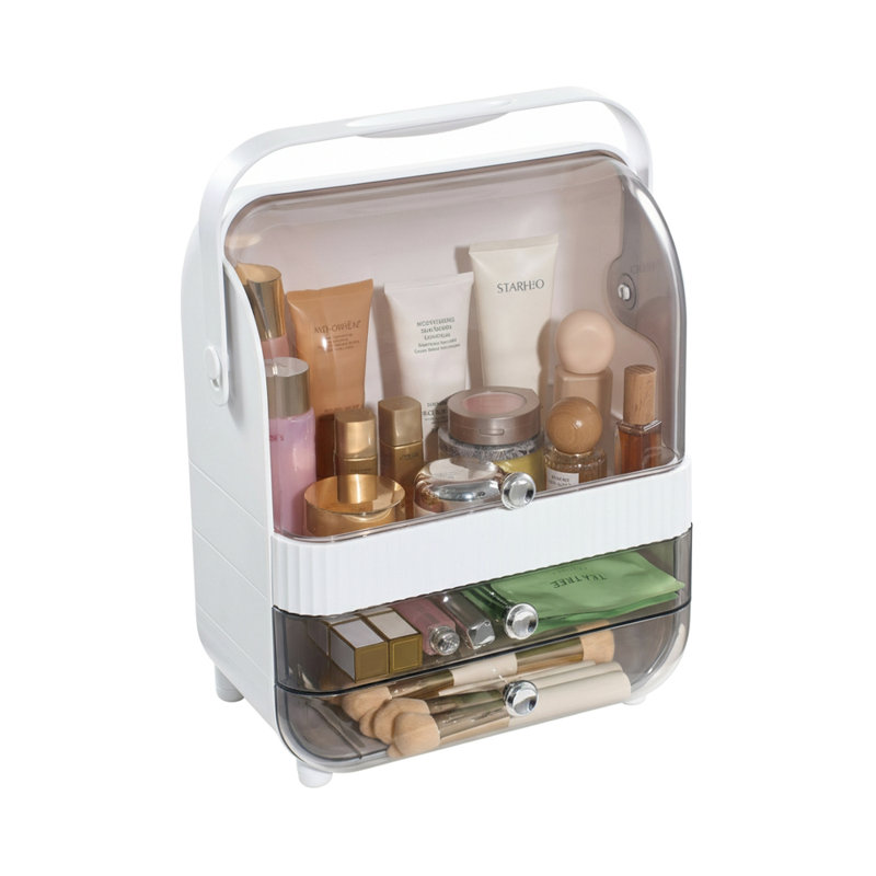 Plastic / Acrylic Makeup Organiser, Light Grey