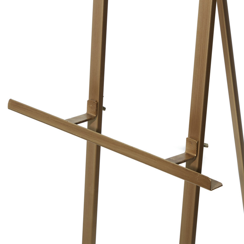 Gold Adjustable Metal Floor Easel with Chain Support