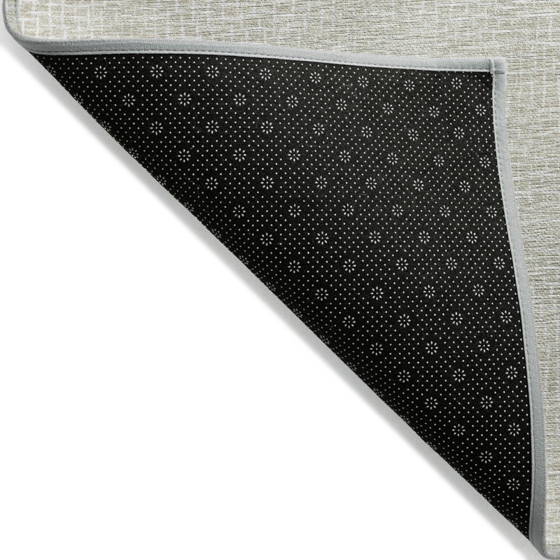 Tapis extérieur lavable géométrique beige et ivoire 5 pi x 8 pi