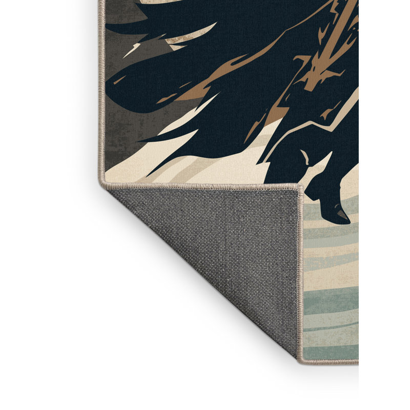 Tapis doux et moelleux Duran Storm Caller Warrior Bold & Eclectic Modern, 8 x 10