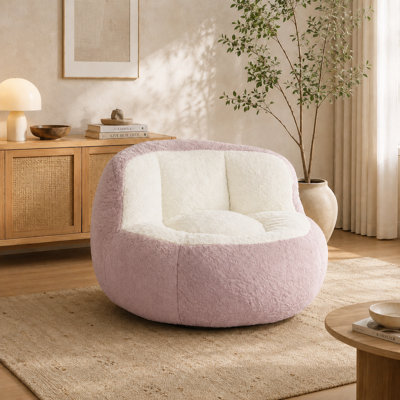 Bean Bag Chair Skin-Friendly Furry Lounger with Non-Slip Bottom for Living Room/Game Room