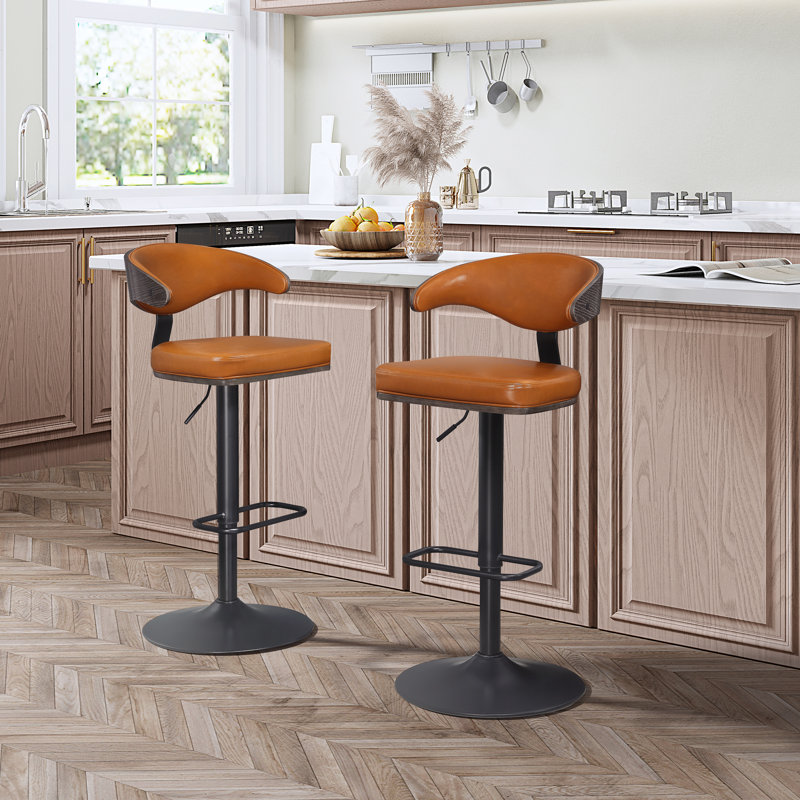 Kinchela Swivel Adjustable Height Stool, Brown