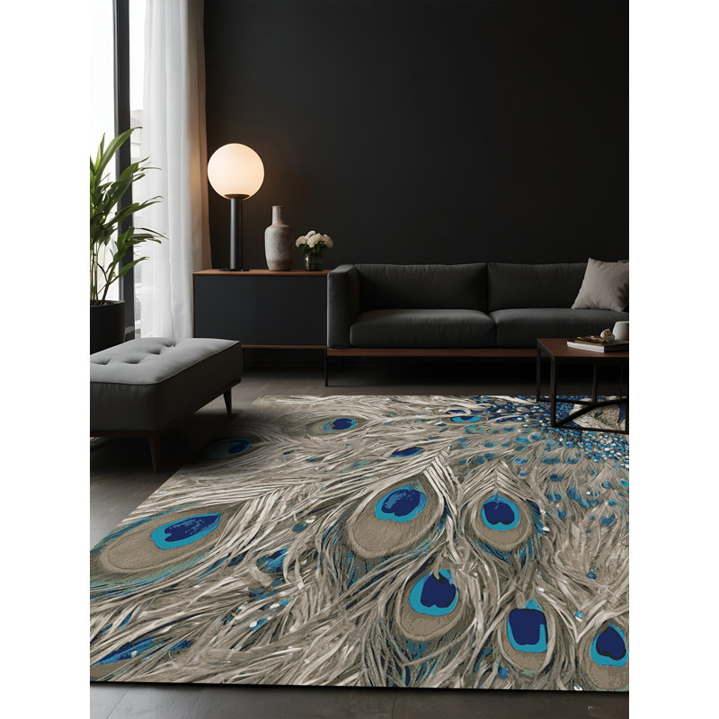 Tapis gris soyeux et moelleux, Carré 3 pi