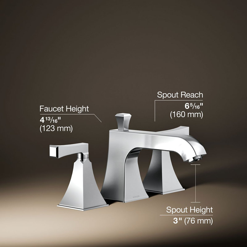Memoirs Stately Widespread Bathroom Faucet with Drain Assembly, Brushed Chrome
