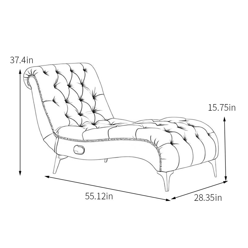 Chaise réglable, Cuir orange assorti