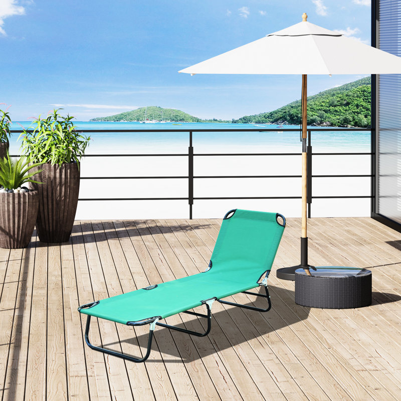Chaise de patio pliable avec 5 angles - pour la plage, la piscine, le jardin